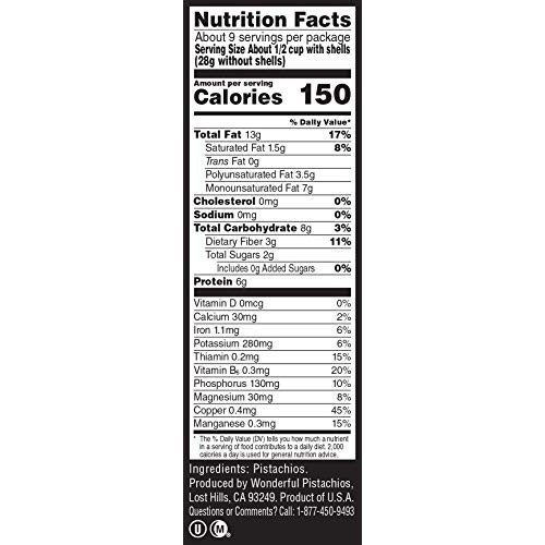 Wonderful Pistachio, Pistachios No Salt, 16 Ounce