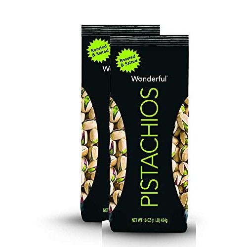 Wonderful Pistachios, Roasted And Salted, 16 Ounce Bag 2 Pack