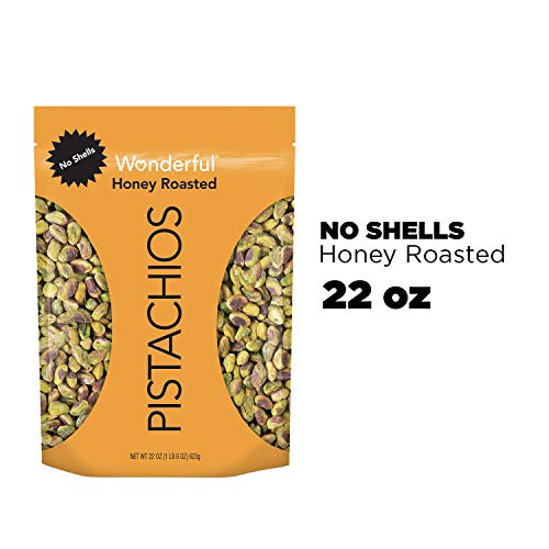 Wonderful Pistachios, No Shells, Honey Roasted, 22 Oz Resealable
