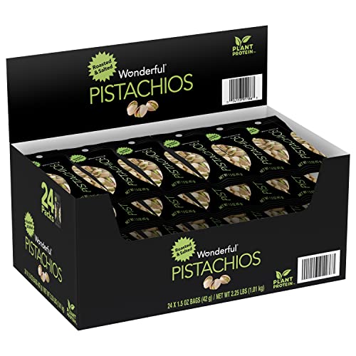 Wonderful Pistachios, Roasted And Salted, 1.5 Ounce Pack Of 24