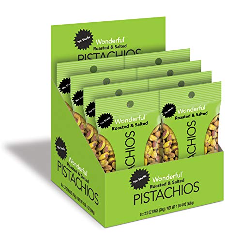 Wonderful Pistachios, No-Shell, Roasted And Salted, 2.5 Ounce Ba