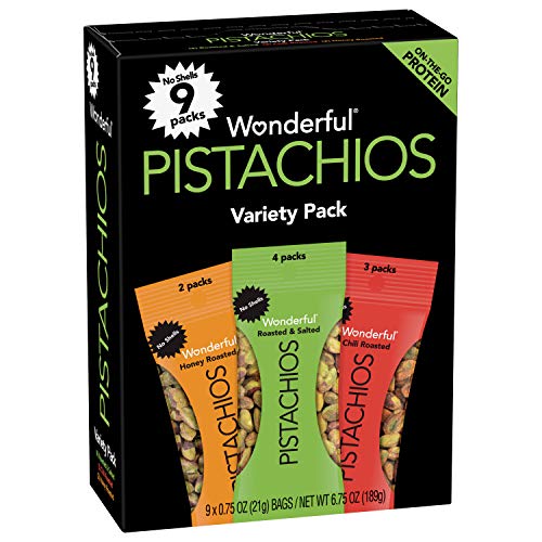 Wonderful Pistachios, No Shell Nuts, Variety Pack Pack Of 9