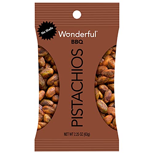 Wonderful Pistachios No Shells, Bbq, 2.25 Oz Bag Pack Of 8