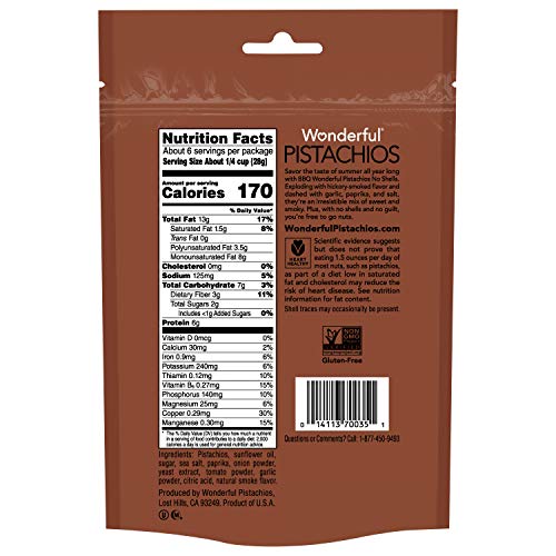 Wonderful Pistachios No Shells, Bbq, 5.5 Oz Bag