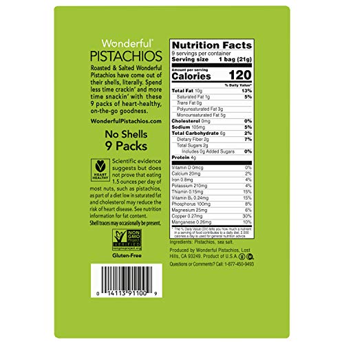 Wonderful Pistachios, No Shells, Roasted And Salted, 24 Ounce Re