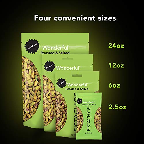 Wonderful Pistachios, No Shells, Roasted And Salted, 24 Ounce Re
