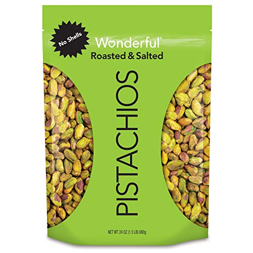 Wonderful Pistachios, No Shells, Roasted And Salted, 24 Ounce Re