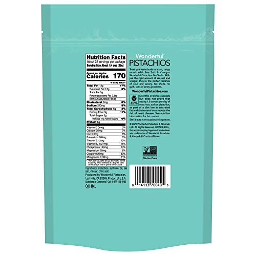 Wonderful Pistachios No Shells, Sea Salt &Amp; Vinegar, 22 Oz Bag