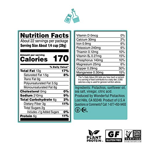 Wonderful Pistachios No Shells, Sea Salt &Amp; Vinegar, 22 Oz Bag