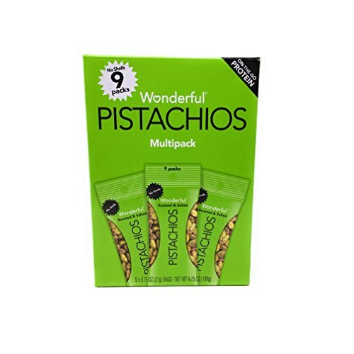 Wonderful Pistachios, Pistachios Shelled Roasted Salted 9 Count,