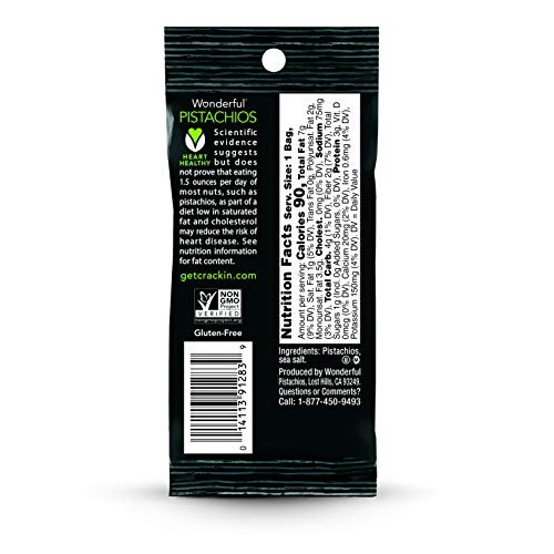 Wonderful Pistachios, Roasted And Salted, 1 Ounce Bags Pack Of 96