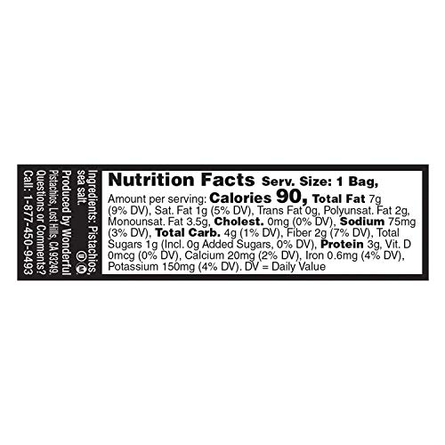 Wonderful Pistachios, Roasted And Salted, 1 Ounce Bags Pack Of 96