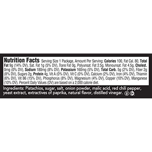 Wonderful Pistachios, Sweet Chili, 1.25 Ounce Bag Pack Of 12