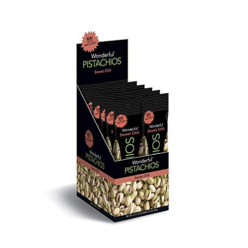Wonderful Pistachios, Sweet Chili, 1.25 Ounce Bag Pack Of 12