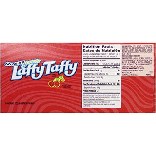 Wonka Laffy Taffy, Cherry, 24 Count