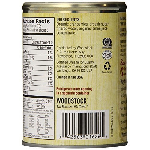 Woodstock Farms - Organic Jellied Cranberry Sauce - 14 Oz.