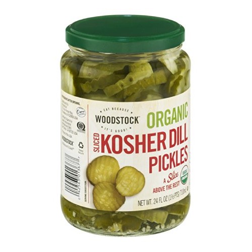 Woodstock Organic Kosher Dill Pickles Sliced 24 Oz Pack Of 12