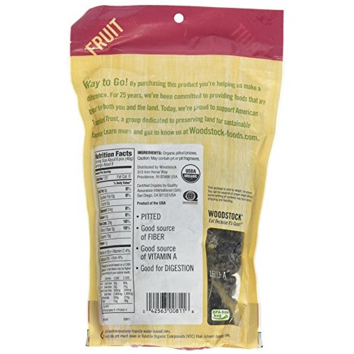 Woodstock Prunes, Organic, California Pitted, 11-Ounce Pack Of 2