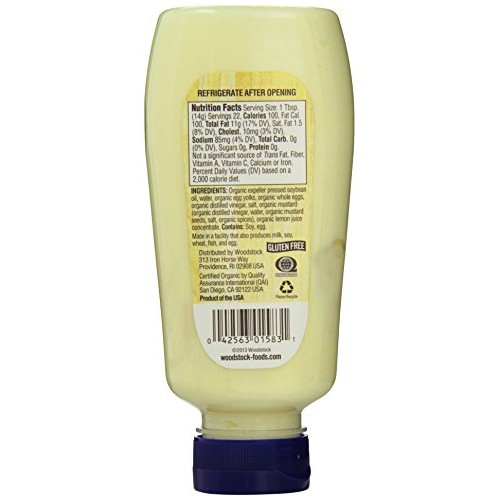 Woodstock Organic Mayonnaise - Squeeze - Case of 12 - 11.25 oz.