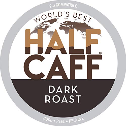 Worlds Best Half Caff, Dark Roast Blend 100Ct. Recyclable Singl