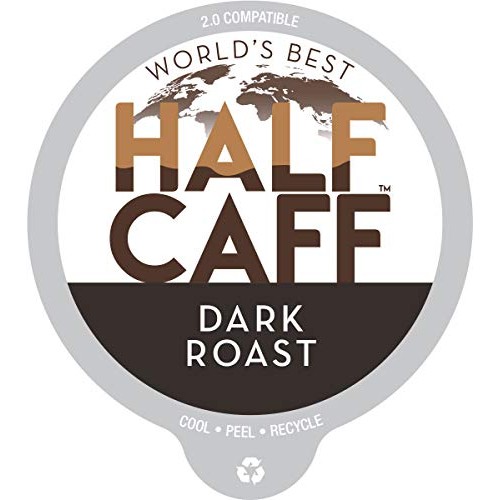 Worlds Best Half Caff, Dark Roast Blend 100Ct. Recyclable Singl