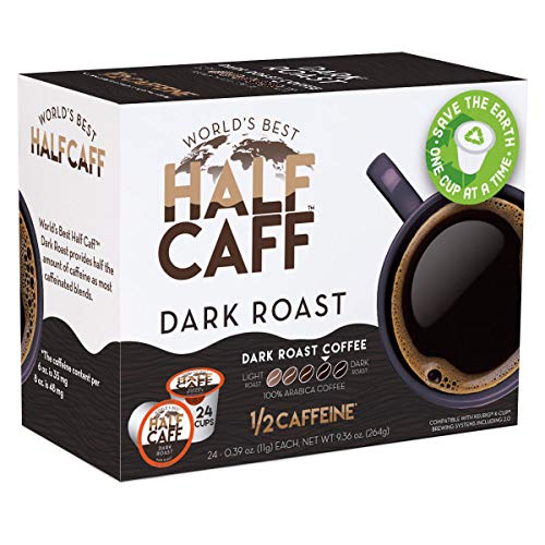 Worlds Best Half Caff, Dark Roast Blend 100Ct. Recyclable Singl