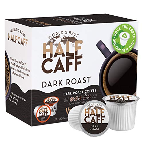 Worlds Best Half Caff, Dark Roast Blend 24Ct. Recyclable Single