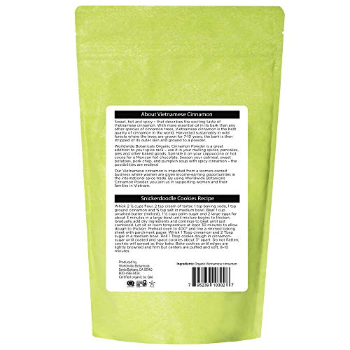 Worldwide Botanicals Organic Cinnamon Powder - Premium Ground Ci