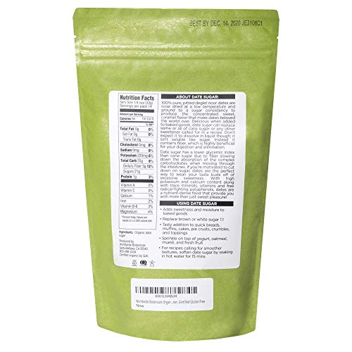 Worldwide Botanicals Organic Date Sugar - 100% Pure Dried Dates,