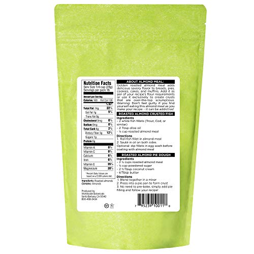 Worldwide Botanicals Roasted Almond Meal - 100% Pure Golden Roas