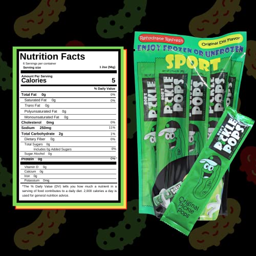Bobs Original Dill Pickle Juice Pops Sport - Electrolyte Freeze...