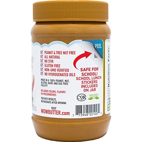 Wowbutter Natural Peanut Free Creamy 1.1Lb Jar