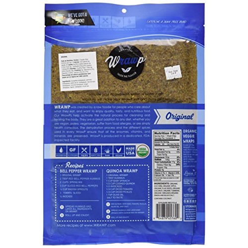 Wrawp Organic Veggie Flatbread, Original, 5.6 Ounce