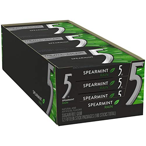 Wrigleys 5 Rain Spearmint Gum 12 Packs Of 15 Pieces