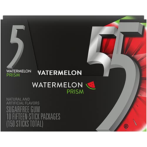 5 Gum Watermelon Prism Sugarfree Gum, 10 Packs 5 Gum Watermelon Prism Sugarfree Gum, 10 Packs