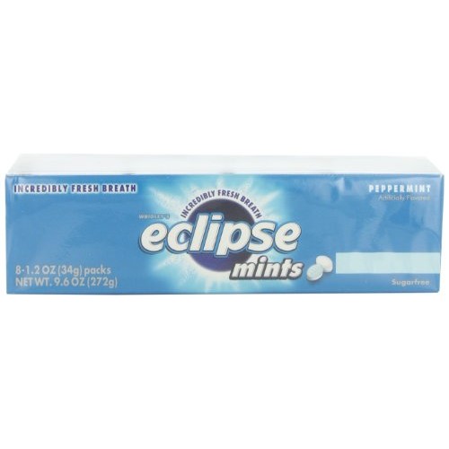 Wrigleys Eclipse Mints Peppermint, 1.2 oz. Pack of 8