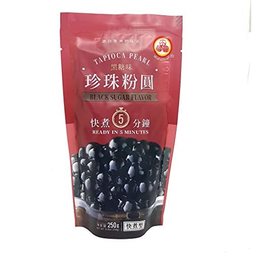 Wufuyuan 3-Pack Black Boba Tapioca Pearls With 1 Pack Of 50 Wide
