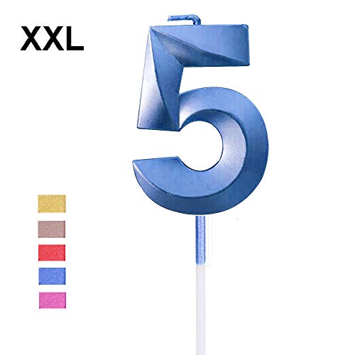 2.76 Extended Xxl Large Gold Glitter Happy Birthday Long Numbe