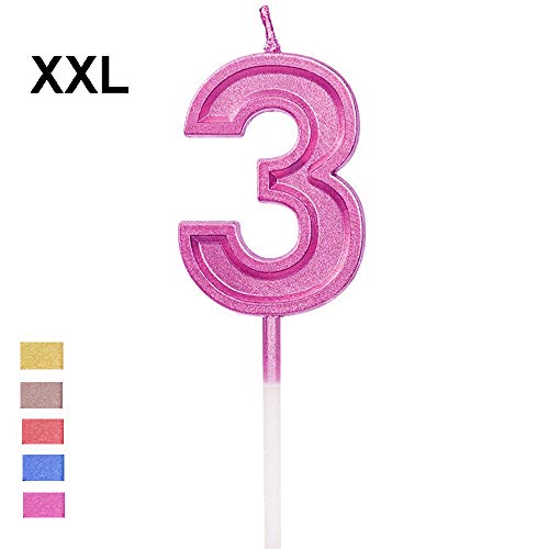 2.76 Large Extended Xxl Multi-Color Gold Glitter Happy Birthda