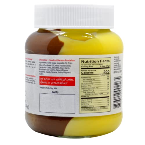 Two 13 oz Jars of Chocolate-Hazelnut & Banana Fundelina Spread w...