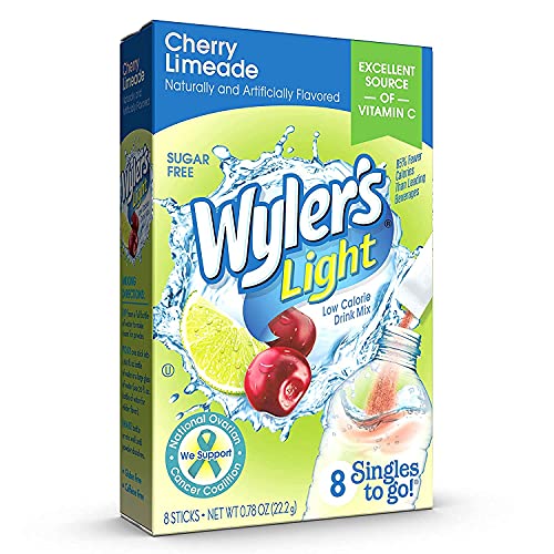 Wylers Light Cherry Limeade Singles To Go Sugar Free 98% Caffein