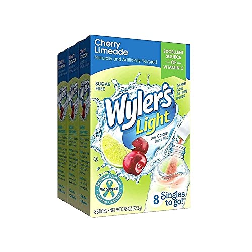 Wylers Light Cherry Limeade Singles To Go Sugar Free 98% Caffein
