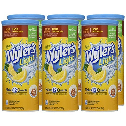 Wylers Light Canister Drink Mix - Half Iced Tea Half Lemonade W