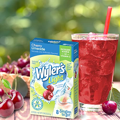 Wylers Light Cherry Limeade Singles To Go Drink Mix Cherry Lime...
