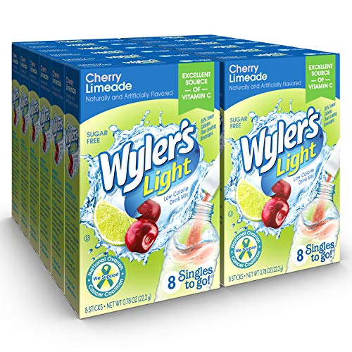 Wylers Light Cherry Limeade Singles To Go Drink Mix Cherry Lime...