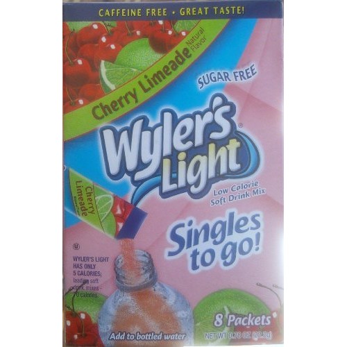 Wylers Cherry Limeade Soft Drink Mix 8 Packets In Each Box 12