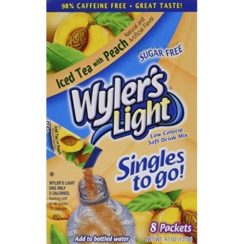 Wylers Light Peach Iced Tea Singles To Go 8 Packets Each Box