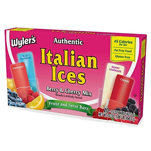 Wylers Authentic Italian Ices 20 1.5Oz Berry &Amp; Cherry