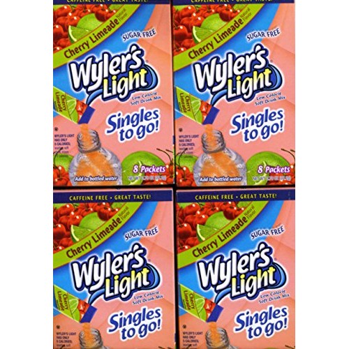 Wylers Light Cherry Limeade Sugar Free Singles 4 Boxes