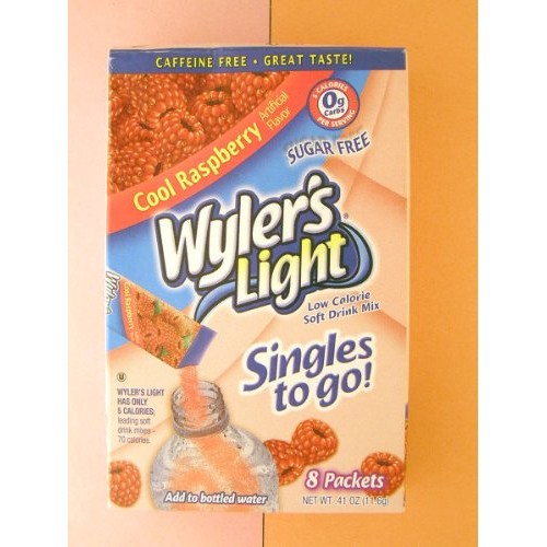 Wylers Light Cool Raspberry Singles To Go 8 Packets Each Box